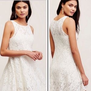 Cream floral lace mini dress by Free People